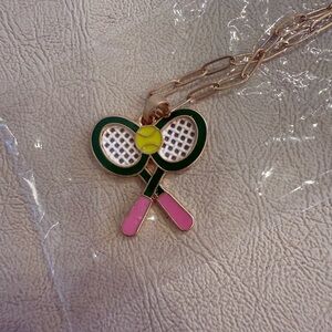 CANVAS Tennis Racket Chain Necklace, New in Package